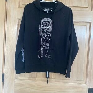 Men’s HACULLA hooded black sweatshirt. Men’s XXS. Like New Condition. No issues